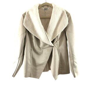 Mountain Khakis Womens Lolo Faux Shearling Jacket Relaxed Fit Beige Size M